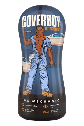 Мастурбатор-анус у колбі коричневий Blush Coverboy The Mechanic - 4