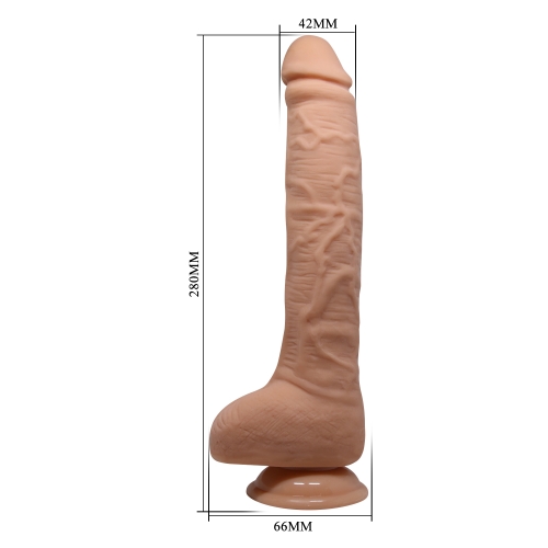 Фалоімітатор на присоску реалістик з мошонкою Baile Beautiful DICK 10.6 - 9
