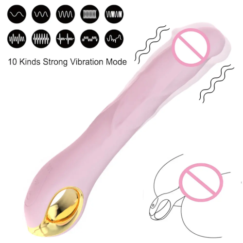Вібратор реалістичний вагінальний та для точки G пудровий Cottelli Collection Flexible stem - 3