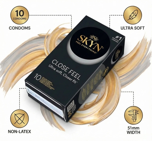 Презервативы с рельефом безлатексные из полиизопрена Kiki Skyn Close Feel 10 штук - 2