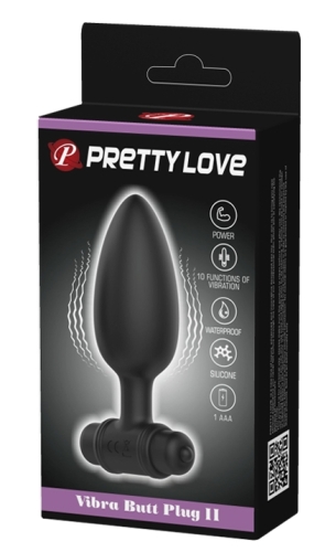 Силіконовий Анальний стимулятор з вібрацією чорний Pretty Love Vibra Butt Plug - 9