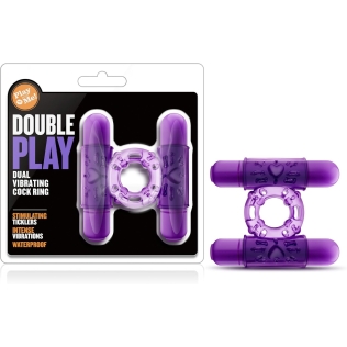 Эрекционное виброкольцо на член фиолетовое Blush DOUBLE PLAY 