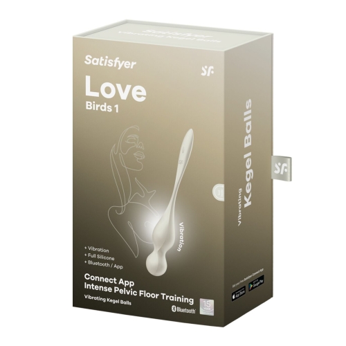 Вагинальные шарики с вибрацией и смарт управлением белого цвета Satisfyer Love Birds 1 - 7