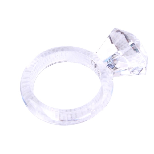Эрекционные кольца для пениса белого синего и прозрачного цветов Chisa Diamond Cock Ring - 3