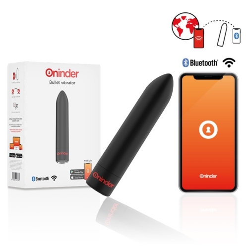 Смарт віброкуль для клітора чорний Oninder Berlin Bullet Vibrator 9 Modes Free App - 1