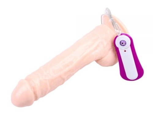 Реалістичний вібратор на присоску бежевий GHISA Alexander Lee 10 Vibrating Dildo - 6