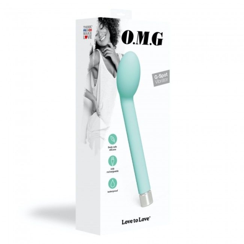 Водонепроникний вібратор для точки G блакитного кольору Love To Love O. M. G. Menthe - 6