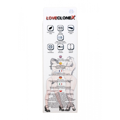 Удлиняющая насадка на член реалистичная бежевого цвета Loveclonex Gladiator 7 - 6