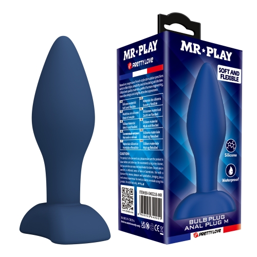 Анальна пробка силіконова синя LYBAILE MR.PLAY - Bulb Anal Plug розмір M - 1