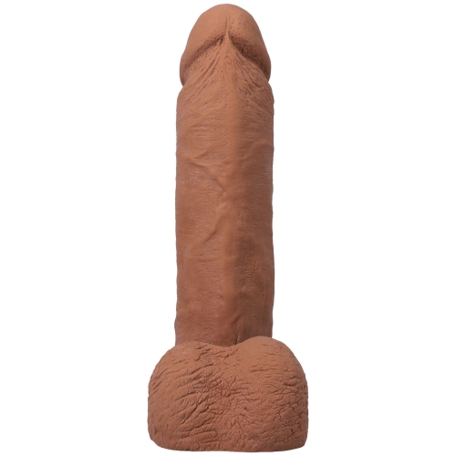 Фаллоимитатор реалистичный на съемной присоске бежевый Doc Johnson The Realistic Cock ULTRASKYN - 8 Inch with Balls Caramel - 4
