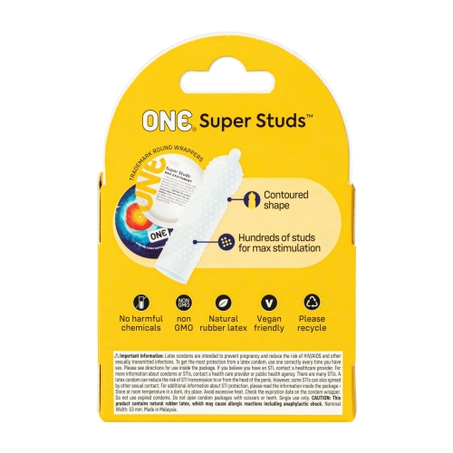 Презервативи з точковим рельєфом ONE Super Studs 3 штуки - 2