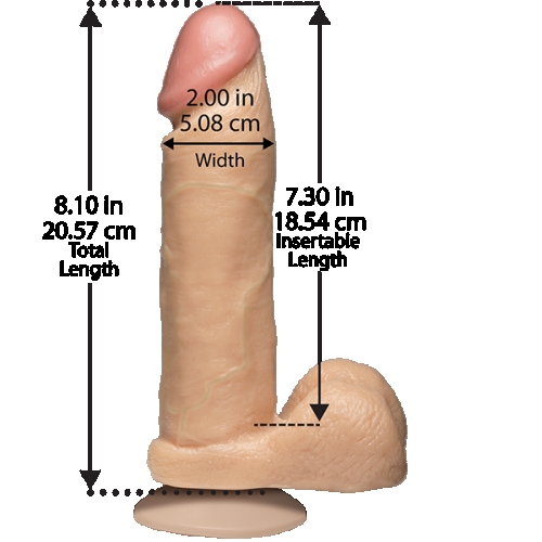 Фалоімітатор 18,5 см/5,1 см реалістичний з яєчками на присоску Doc Johnson the Realistic Cock 8 inch White-вініловий - 2