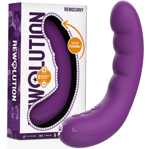 Вібратор для точки G фіолетового кольору Rewolution Rewocurvy - 1