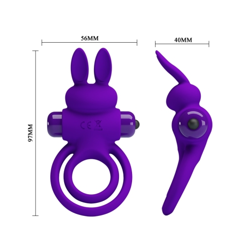 Ерекційне кільце на член із подвійним кільцем фіолетове Lybaile PRETTY LOVE Penis Ring - 7
