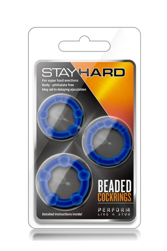 Набір ерекційних кілець на член сині STAY HARD - 2