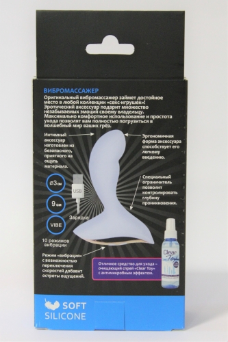 Анальный вибратор Sweet Toys L 90 мм D 30 мм голубой - 3