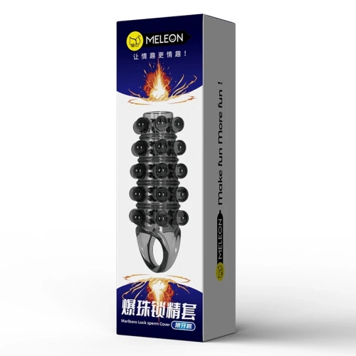 Насадка на пенис с шариками и кольцом для мошонки MELEON Marlboro Lock - 9
