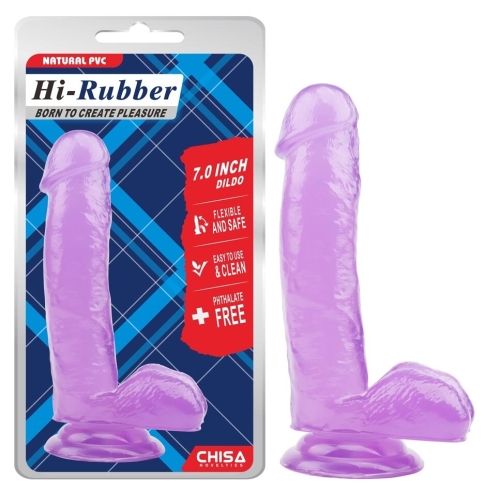 Фалоімітатор 17,5 / 3,6 см на присоску реалістичний фіолетовий CHISA 7.0 Inch Dildo Purple - 1