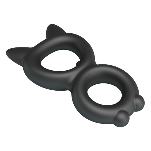 Эрекционное кольцо двойное на член черное Crazy Bull Super Soft Toran - 2