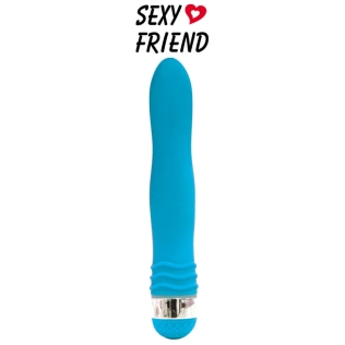 Вибратор вагинальный силиконовый цвет голубой Sexy Friend 