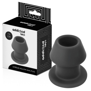 Анальная пробка тунель силиконовая черная Addicted Toys Extreme Hollow Anal Plug 