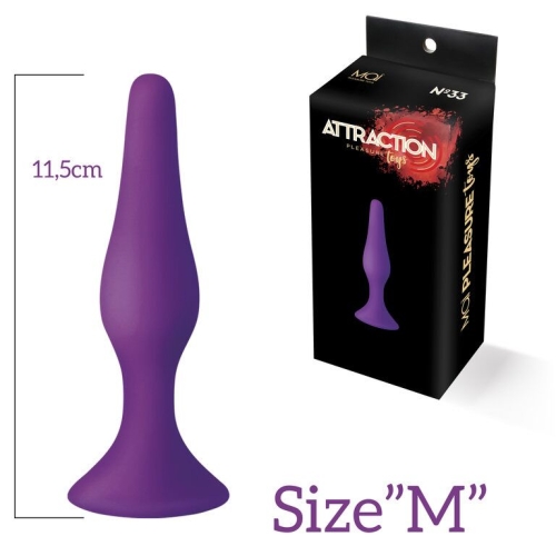 Анальна пробка на присоску фіолетова MAI Attraction Toys № 33 - 3