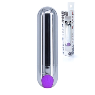 Вибропуля для стимуляции клитора серебристого с фиолетовым цвета Boss series 
