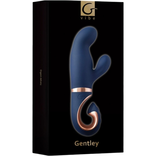 Вібратор кролик для точки G і з відростком для клітора Синій GVibe Gentley - 6