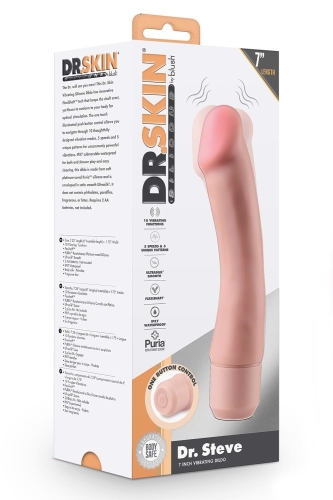 Вибратор реалистичный силиконовый бежевого цвета Blush Dr. Steve - 5