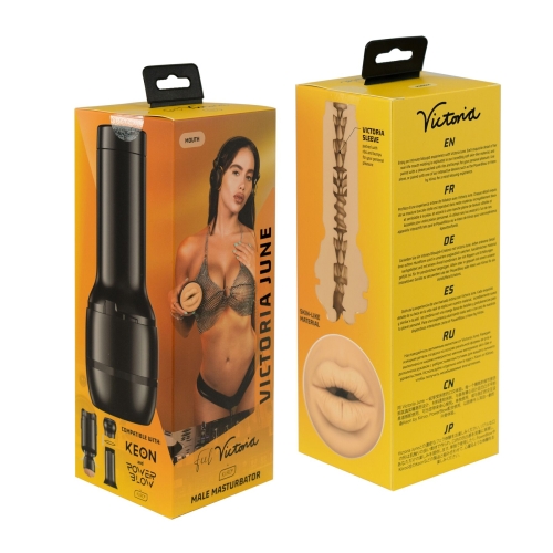 Мастурбатор ротик порноактрисы Victoria June телесного цвета Kiiroo Feel - 6