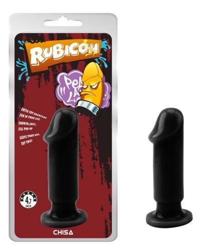Анальна пробка на присоску у вигляді члена чорна Chisa Evil Dildo Plug M - 1