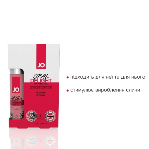 Возбуждающий гель для оральных ласк System JO ORAL DELIGHT - STRAWBERRY SENSATION (30 мл) (Систем Джо) - 3