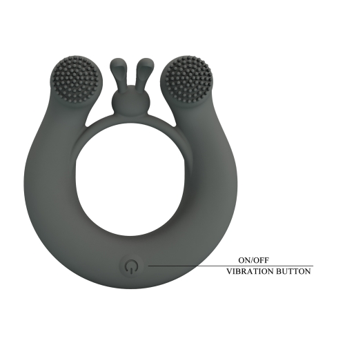 Эрекционное виброкольцо на член серое LYBAILE Pretty Love Master Ring - 10