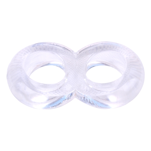 Подвійне ерекційне кільце прозоре CHISA Duo cock 8 Ball Ring - 2