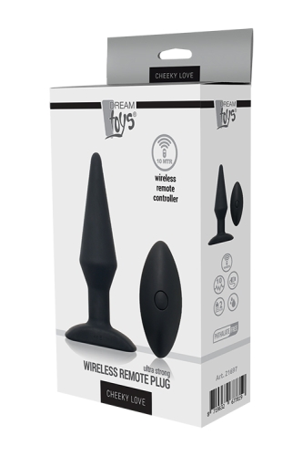 Анальная пробка с беспроводным пультом ДУ черная CHEEKY LOVE PLUG - 2