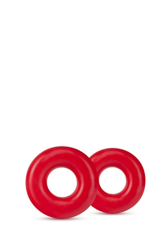 Набір ерекційних кілець для продовження ерекції червоні STAY HARD Donut RINGS OVERSIZED - 1