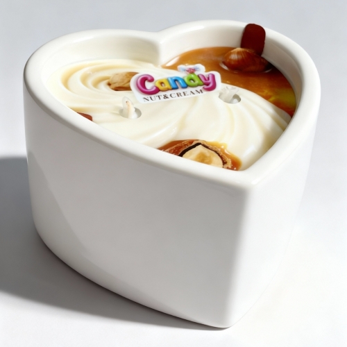 Масажна свічка у формі серця з ароматом горіхового крему Candy Nut Cream 70 мл - 4