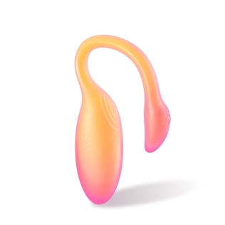 Смарт виброяйцо вагинальное с отростком для клитора оранжевого цвета Magic Motion Flamingo Max 