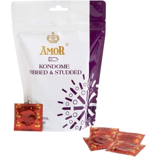 Презервативы с ребристо пузырчатой ​​поверхностью Amor Ribbed &amp;amp; Studded 50 штук