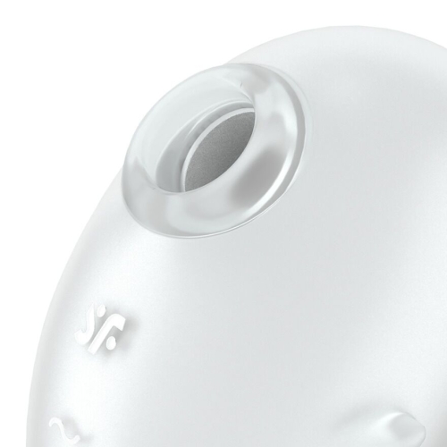 Вакуумный клиторальный стимулятор с вибрацией белого цвета Satisfyer Cutie Ghost - 4