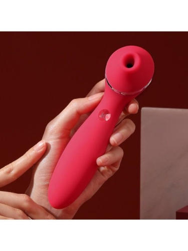 Вакуумный клиторальный вибратор красный KisToy Polly Plus - 5