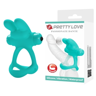Эрекционное виброкольцо на член бирюзового цвета Lybaile Pretty Love Passionate dante
