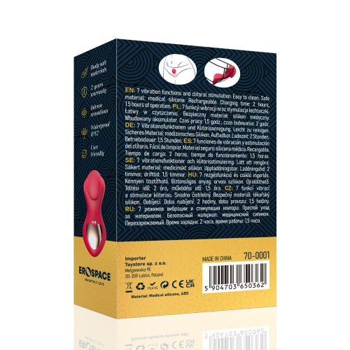 Вібротрусики для клітора з пультом керування червоного кольору Erospace Sweet Play Panty Vibrator With Remote Control - 11