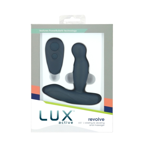 Вібромасажер простати чорного кольору з пультом ДК Lux Active Revolve - 6