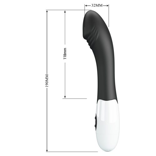 Вібратор для точки G ребристий чорно-білий Lybaile Pretty Love Elemental Vibrator - 10