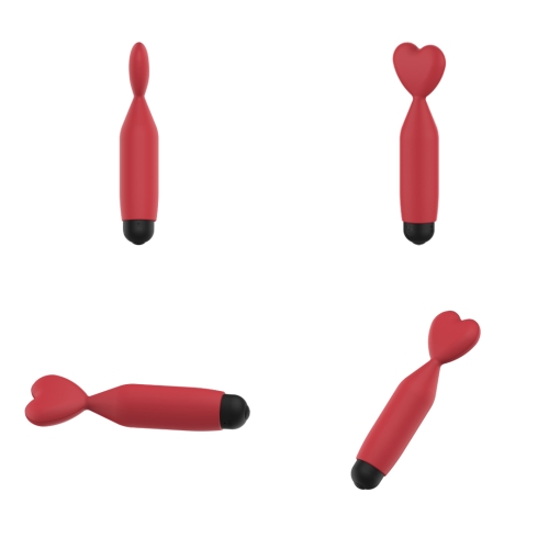 Міні-вібратор із наконечником у формі серця червоного кольору Erospace Sweet Play Mini Heart Vibrator модель A14 - 3