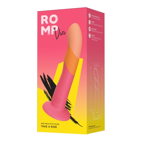 Дилдо на присоске оранжево розовый Romp Dizi - 5
