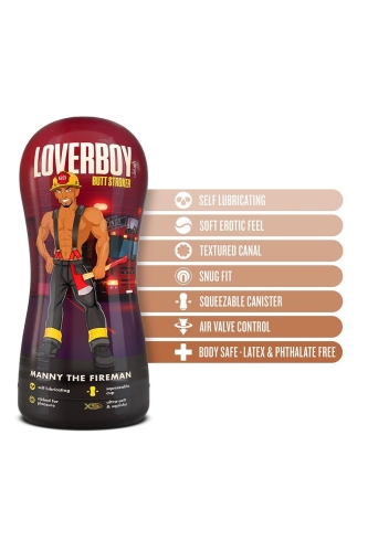 Мастурбатор анус в колбі ребристий коричневий, що самозмащується Blush Coverboy - 3