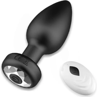 Анальная вибропробка с камушком черная с дистанционным управлением Sexy desires Remote Control Vibrating Butt Plug