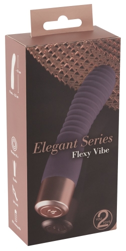 Вибратор ребристый силиконовый фиолетового цвета Elegant Series Flexy Vibe - 1